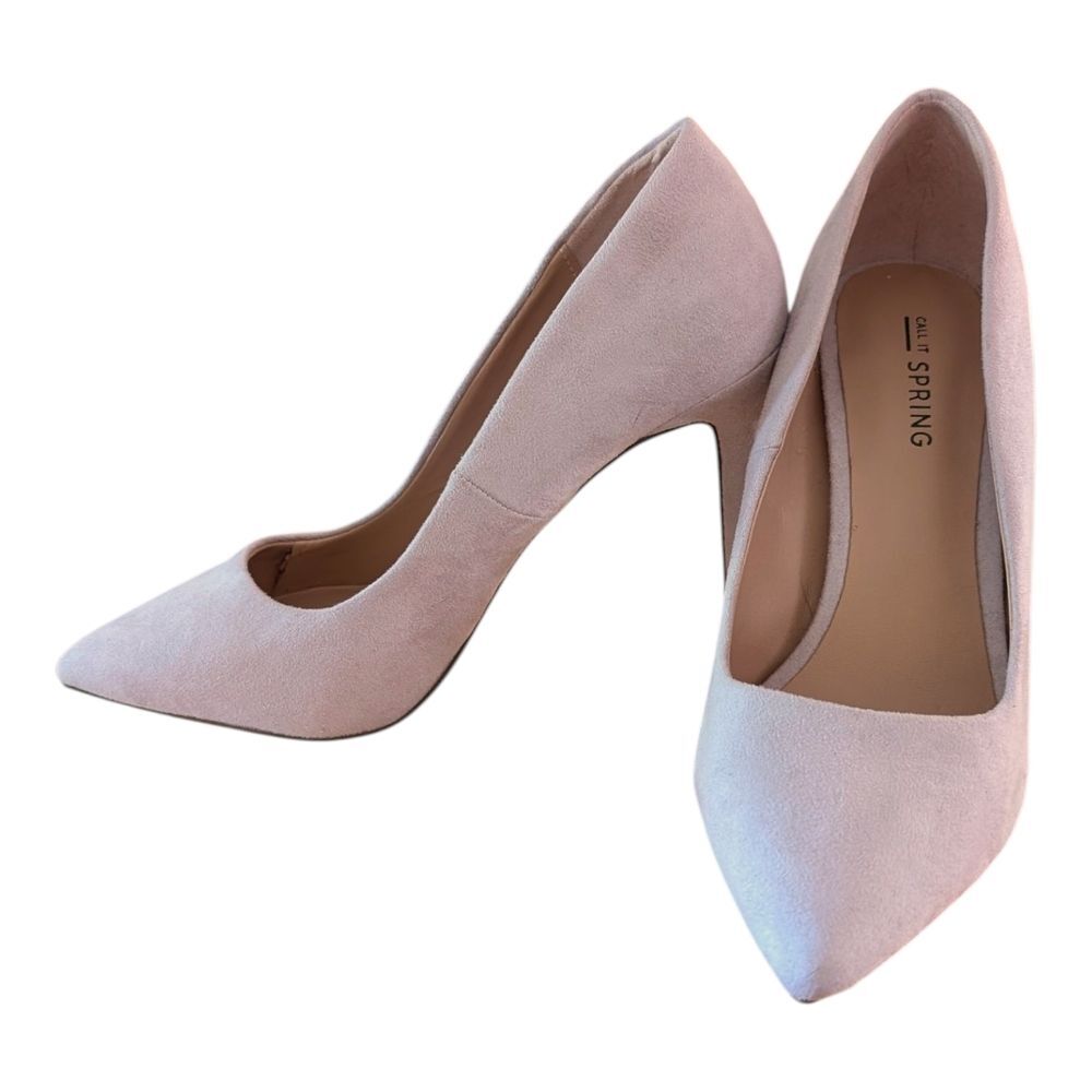 Call It Spring Nude Agrirewiel Suede Pointed Toe Heels Size 6